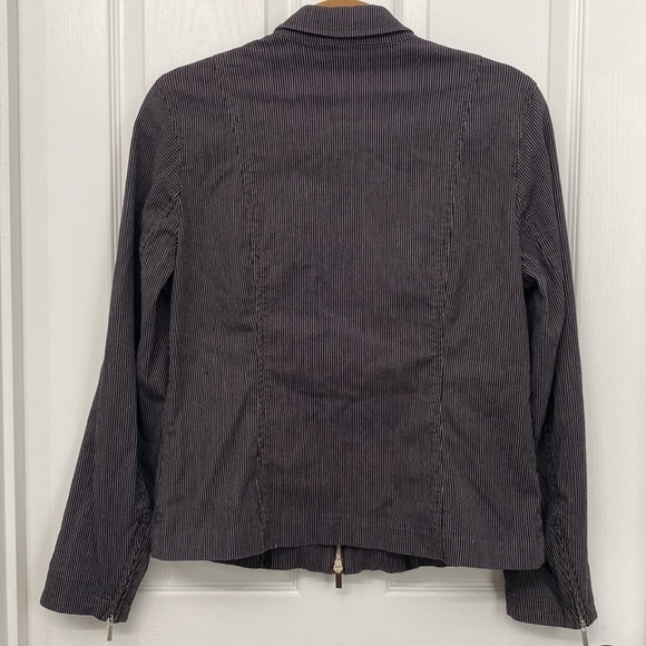 𝅺Jones New York Women’s Signature Fitted Pinstriped Jacket Medium - Picture 6 of 11